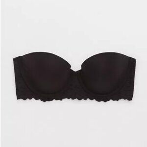 Aerie Show Off Rosey Lace Strapless Push Up Bra 34B